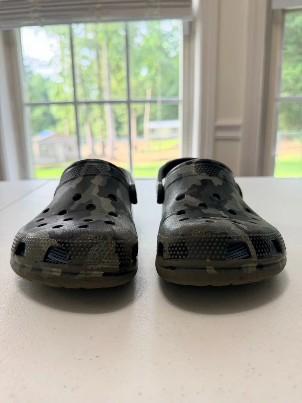 Gray Camouflage Crocs Clog Sandals
